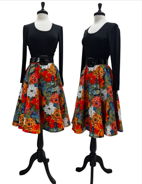 Laura Skirt - Tropical Flower Print