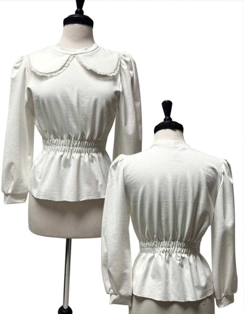 Lina Top-White Ponte Knit