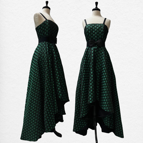 Ava Gown - Green & Black Petal