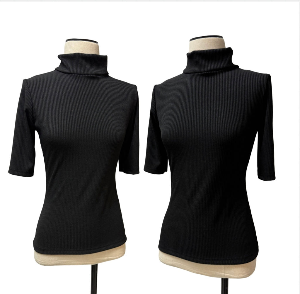 Turtleneck Top-Black