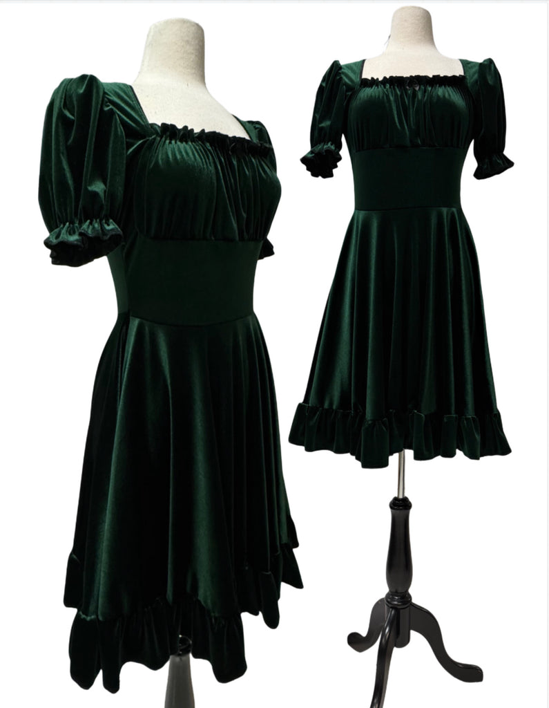 Violet Dress - Green Velvet