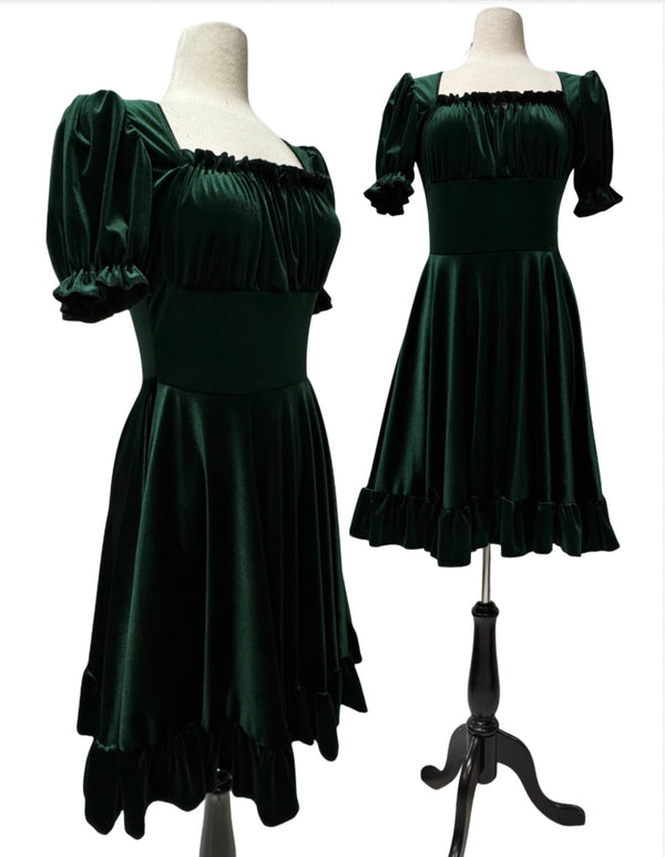 Violet Dress - Green Velvet