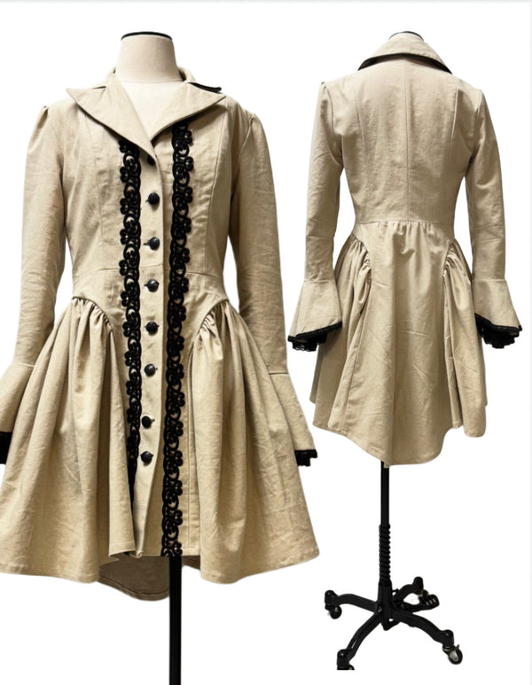 Victoria Coat Dress - Nude Linen