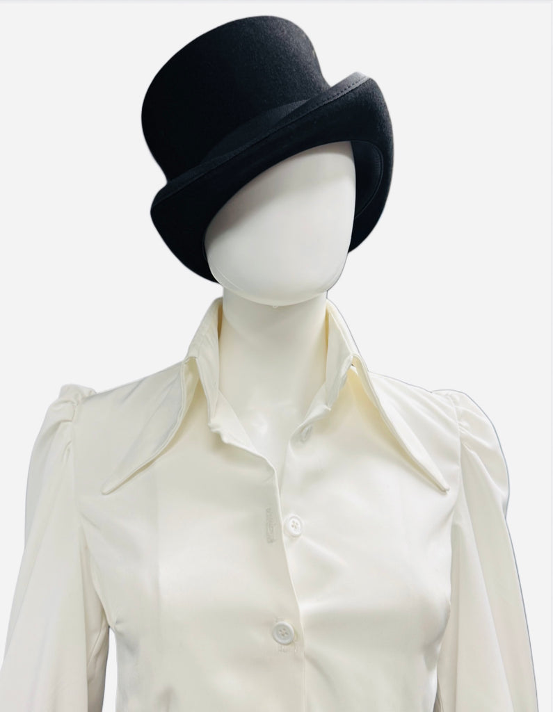 Top Hat- Black Felted Wool