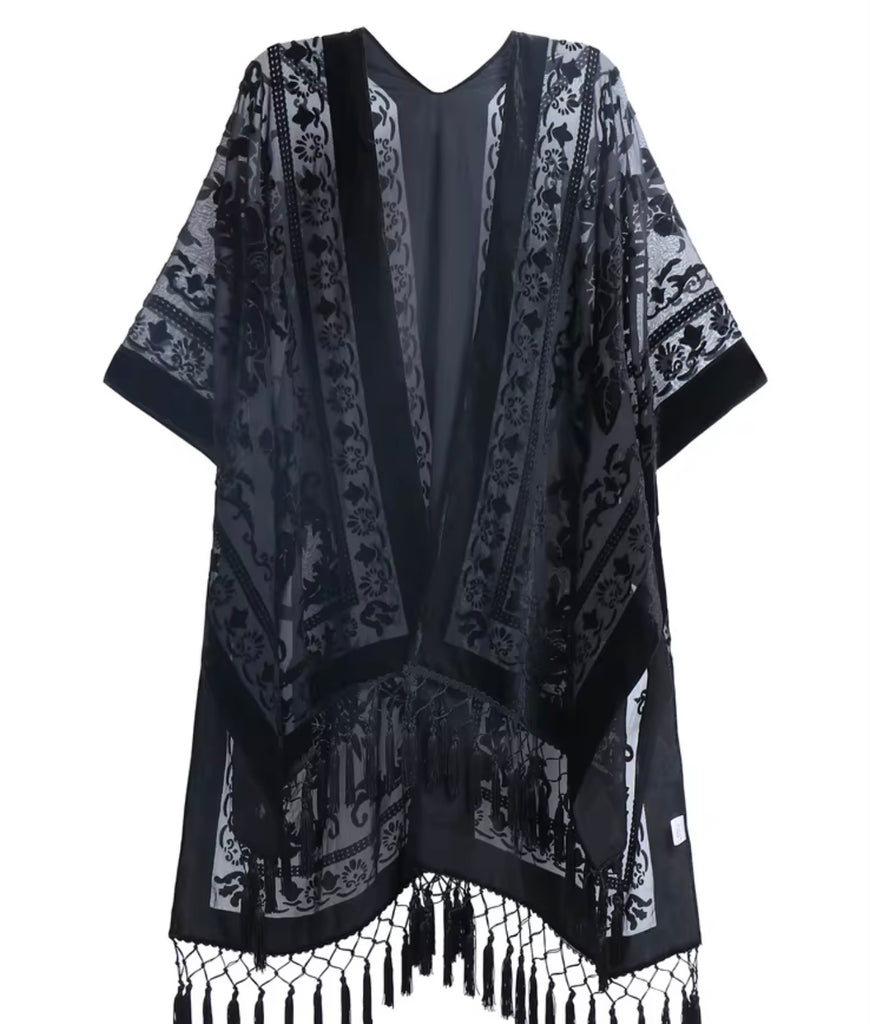 Kimono Coverup - Green Velvet