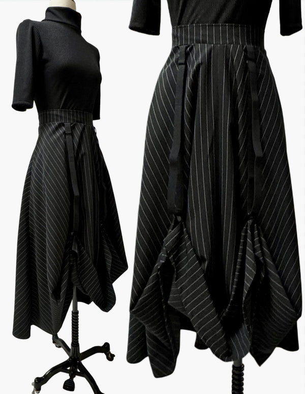 Ophelia Skirt-Pinstripes