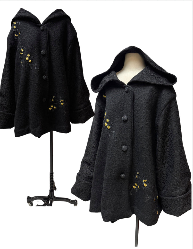 Adele Coat - Black Wool