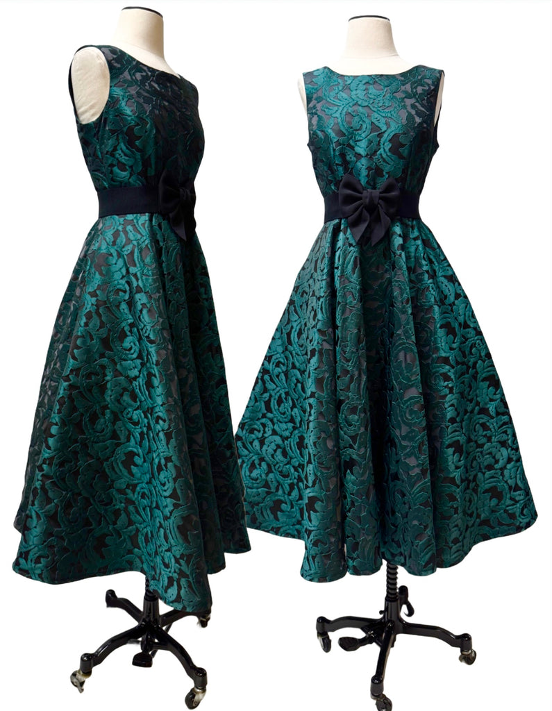 Jenni Gown - Green and Black Jacquard