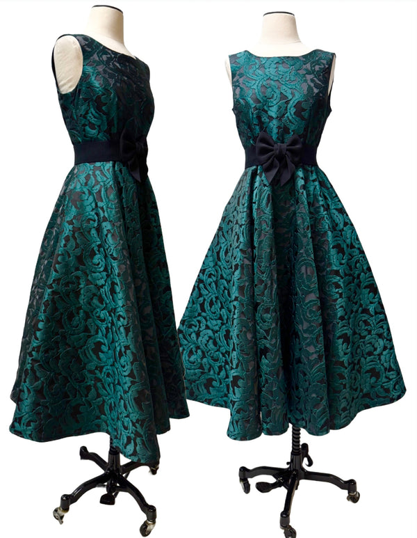 Jenni Gown - Green and Black Jacquard
