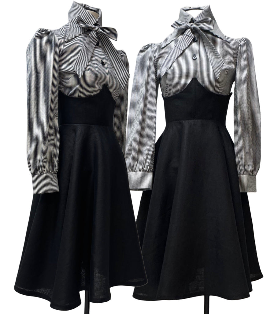 Abigail Skirt - Black Linen