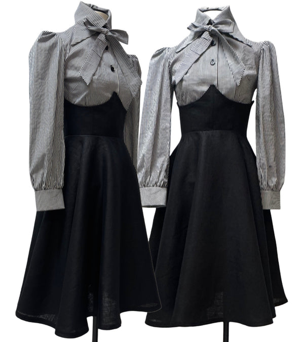 Abigail Skirt - Black Linen
