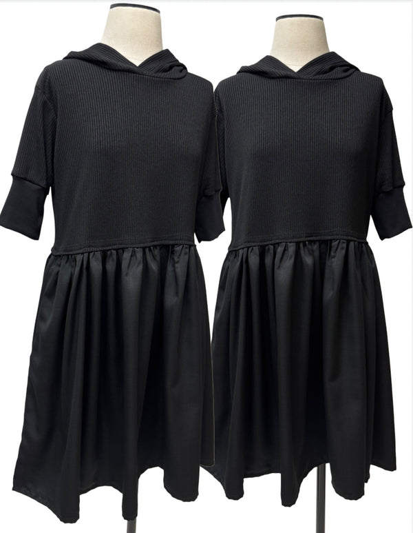 Esther Hoodie Dress-Black
