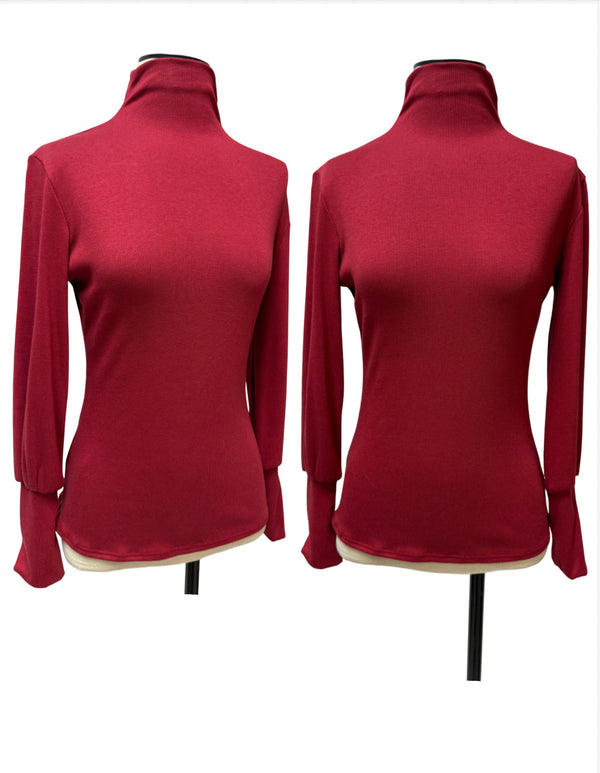 Turtleneck - Red Ribbed Knit