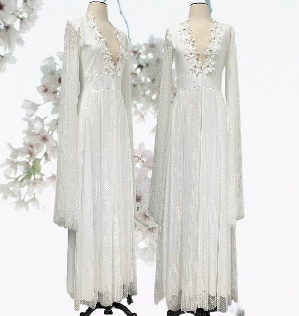 Justine Gown-White Swiss Dot