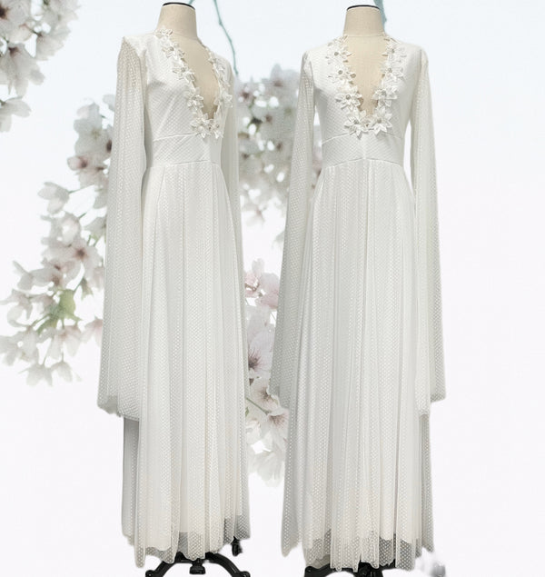 Justine Gown-White Swiss Dot