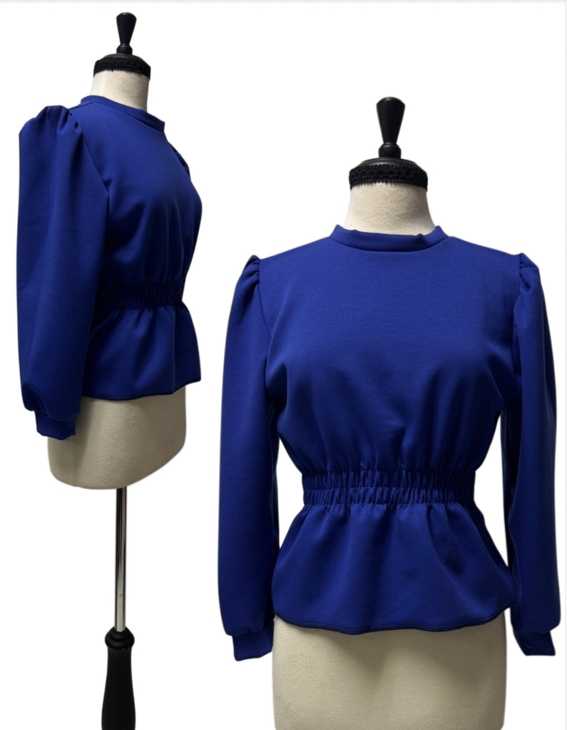Lina Top-Blue Cotton Scuba