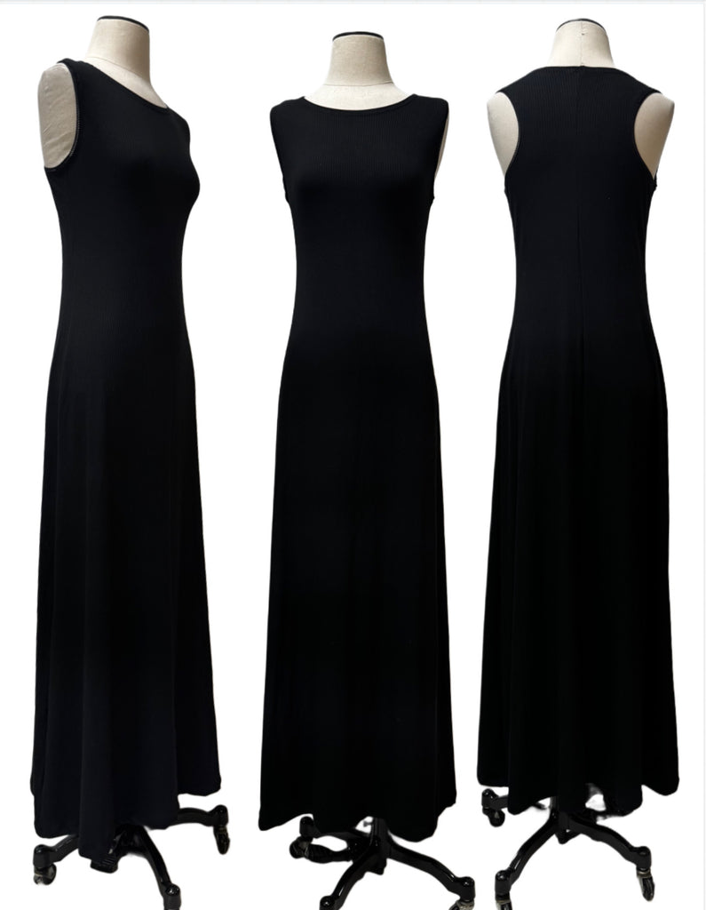 Racerback Maxi Dress-Ribbed Knit