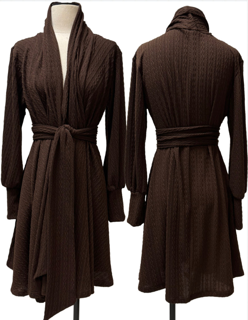 Jordan Sweater- Brown Cable Knit