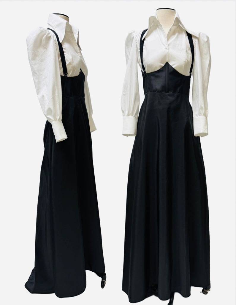 Abigail Maxi Skirt-Black Tafetta