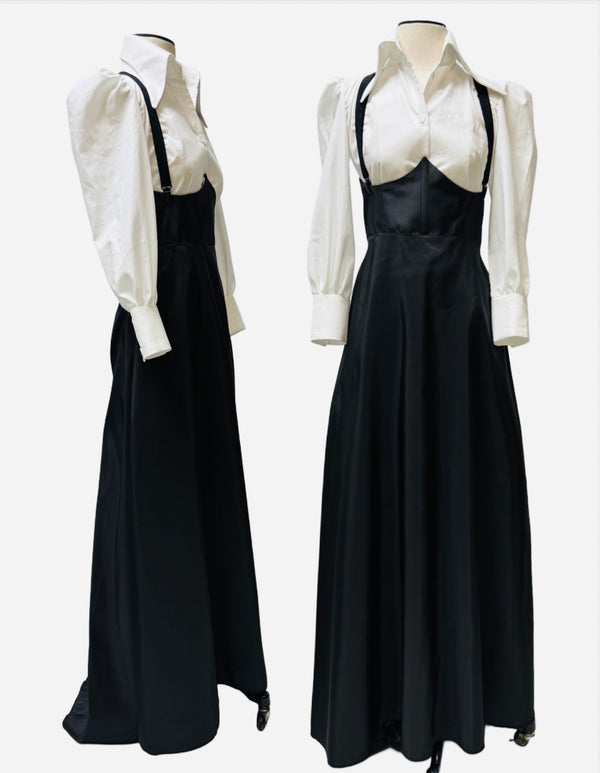 Abigail Maxi Skirt-Black Tafetta