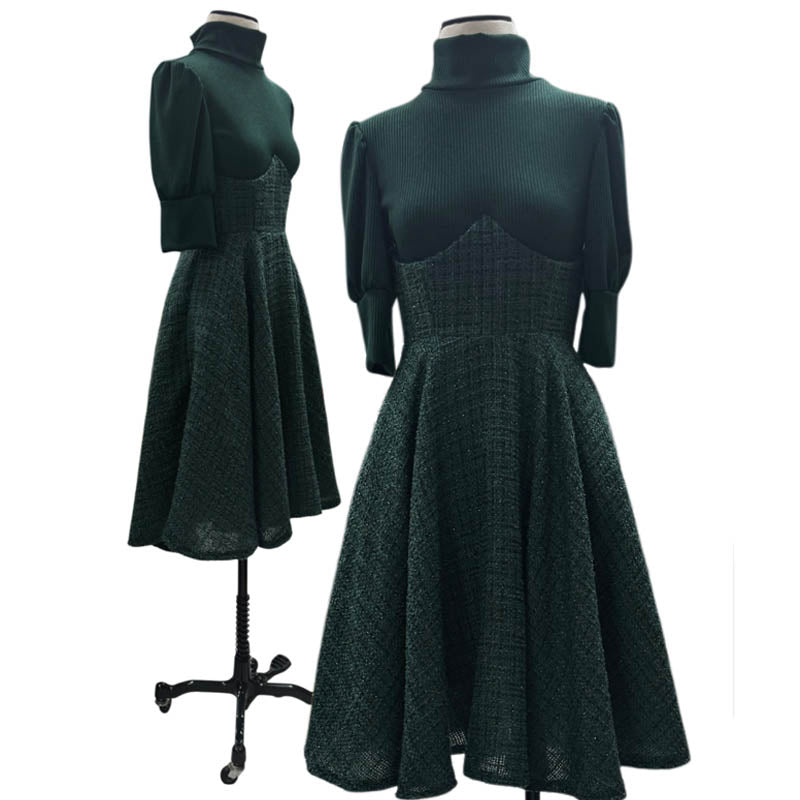 Abigail Skirt - Green Tweed
