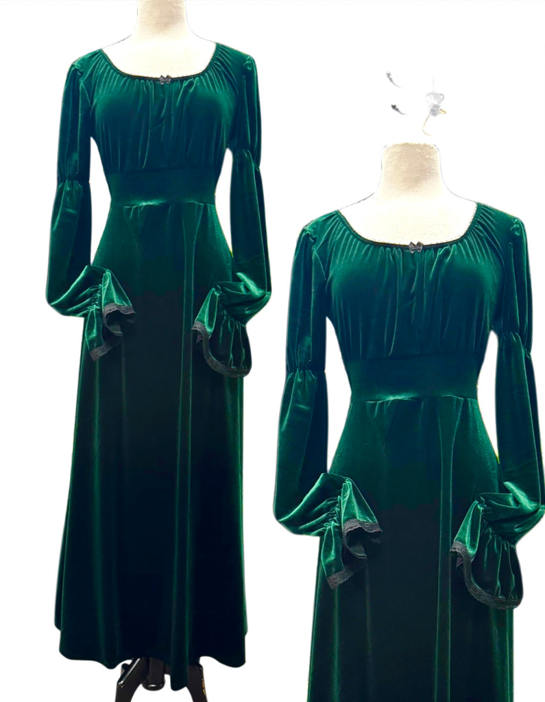 Belinda Dress - Green Velvet