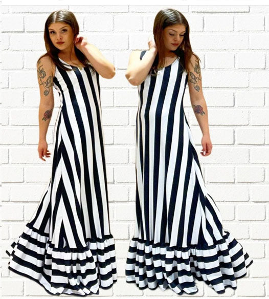Racerback Maxi Dress - Striped