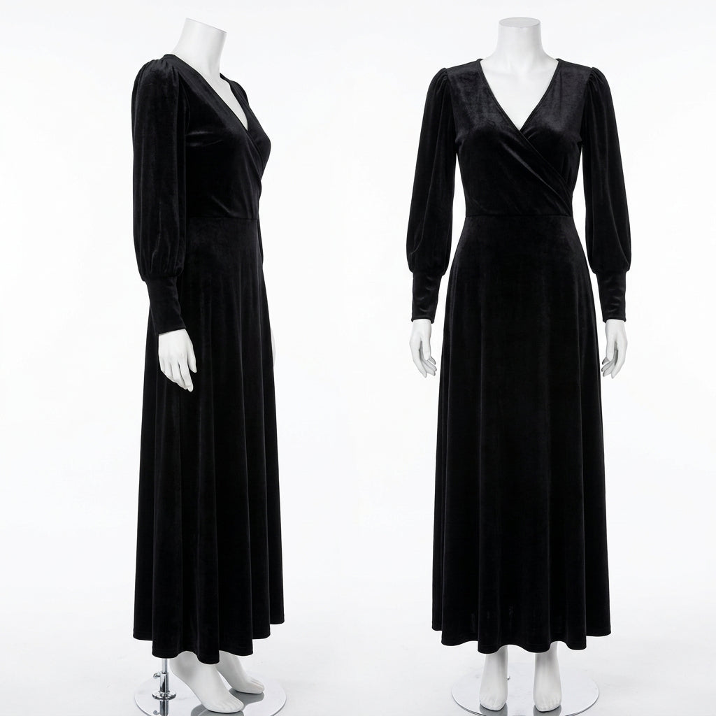 Robynne Maxi Dress - Black Velvet