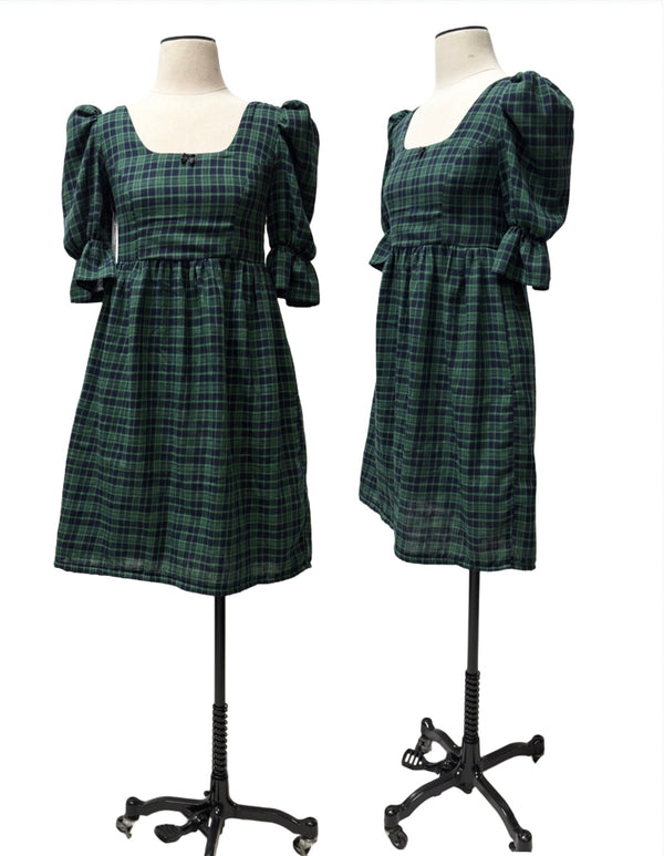 Marianne Dress - Green Plaid