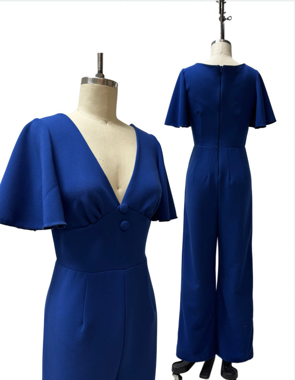 Siobhan Romper-Cobalt Blue Suiting