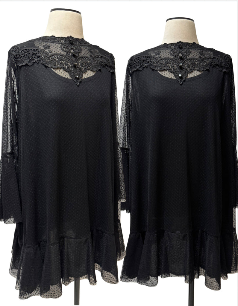 Victoria Tunic - Black Lace