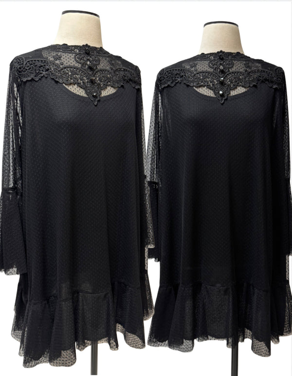 Victoria Tunic - Black Lace