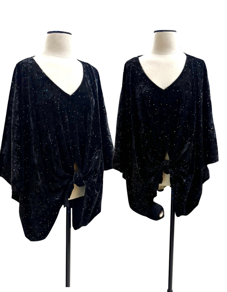 Ava Blouse - Black velvet Night Sky