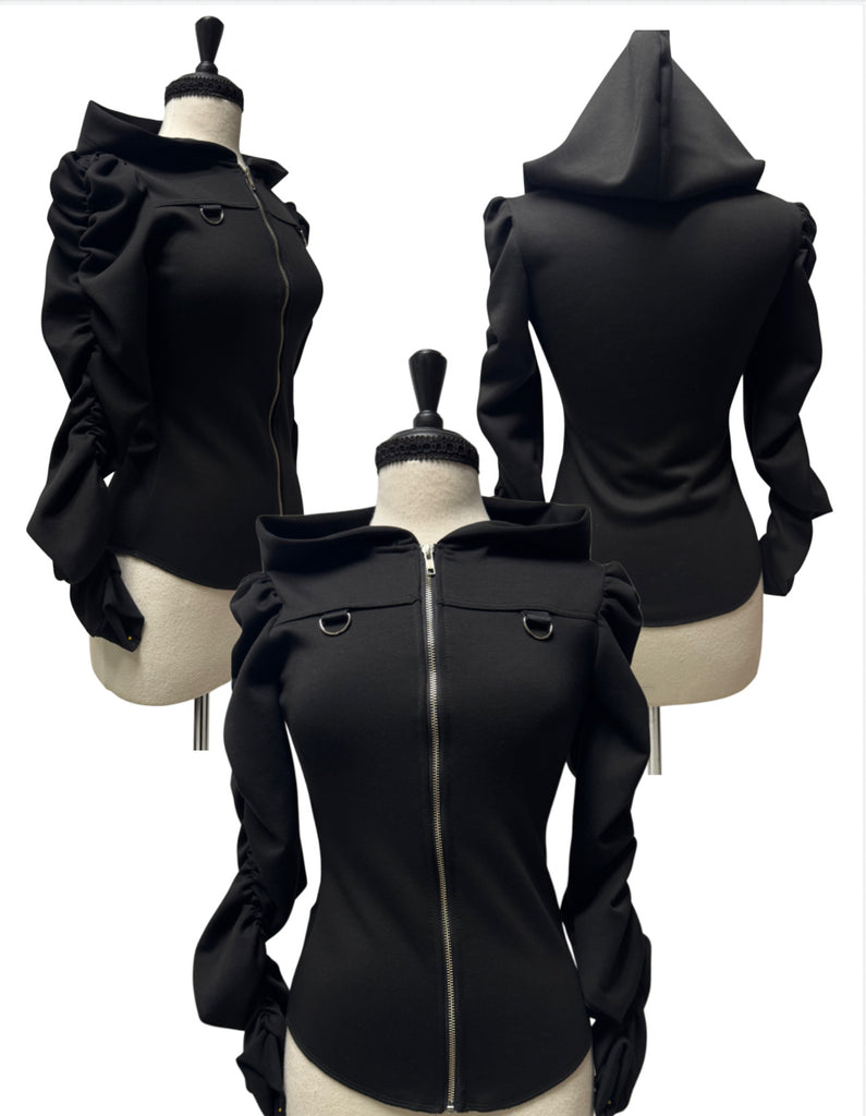 Odessa Hoodie-Black Scuba Knit