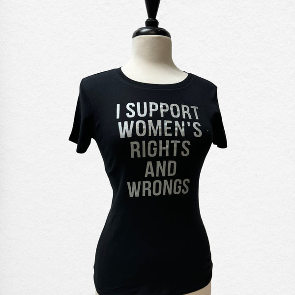 Black T-Shirt - Women's Rights and Wrongs