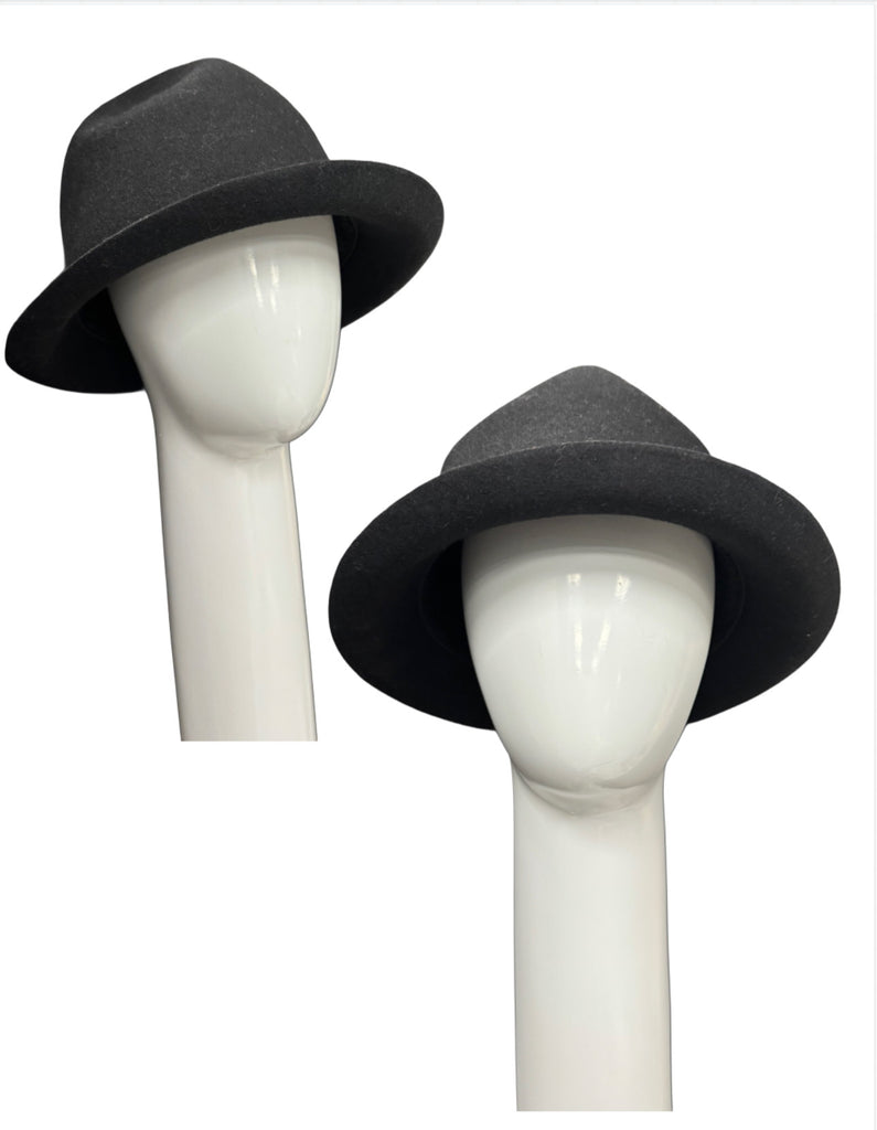 Mountain Hat - Black Wool Felt