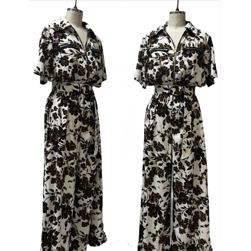 Frankie Jumpsuit - Floral Leopard