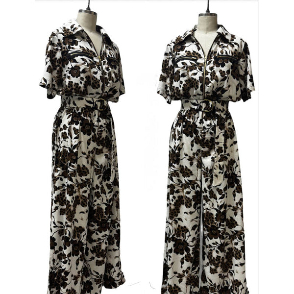 Frankie Jumpsuit - Floral Leopard