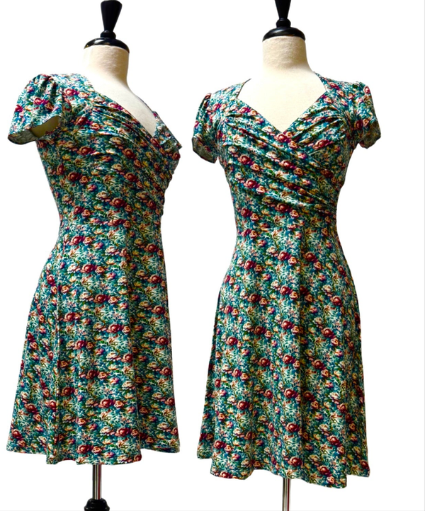 Ricky Dress- Vintage Rose Prints