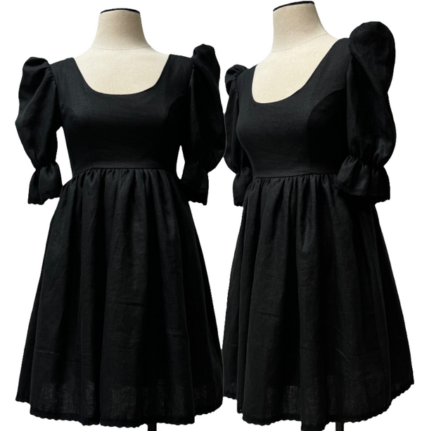 Maryanne Dress - Black Linen