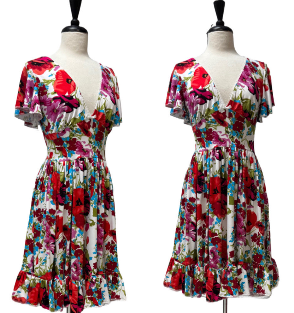 Siobhan Dress - Poppy Print Bamboo Knit