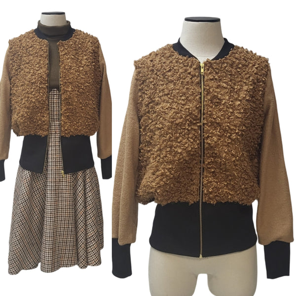 Wool Bomber Jacket - Carmel