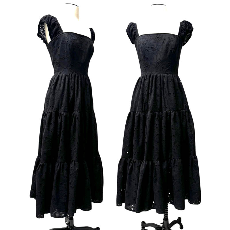 Loretta Dress - Black Eyelet