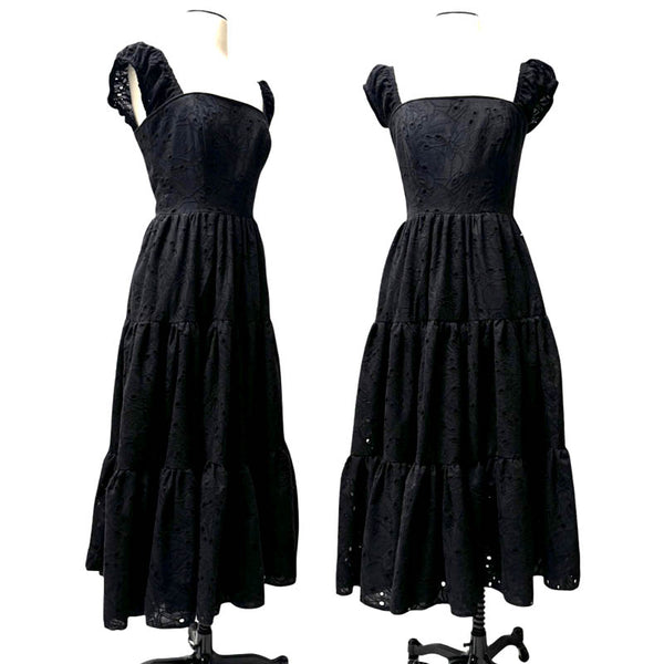 Loretta Dress - Black Eyelet