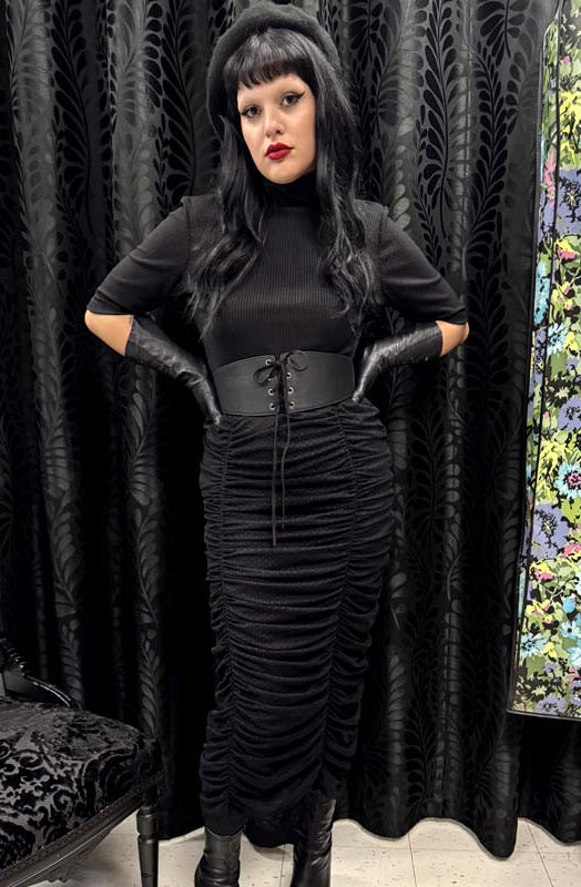 Odessa Pencil Skirt - Swiss Dot Mesh