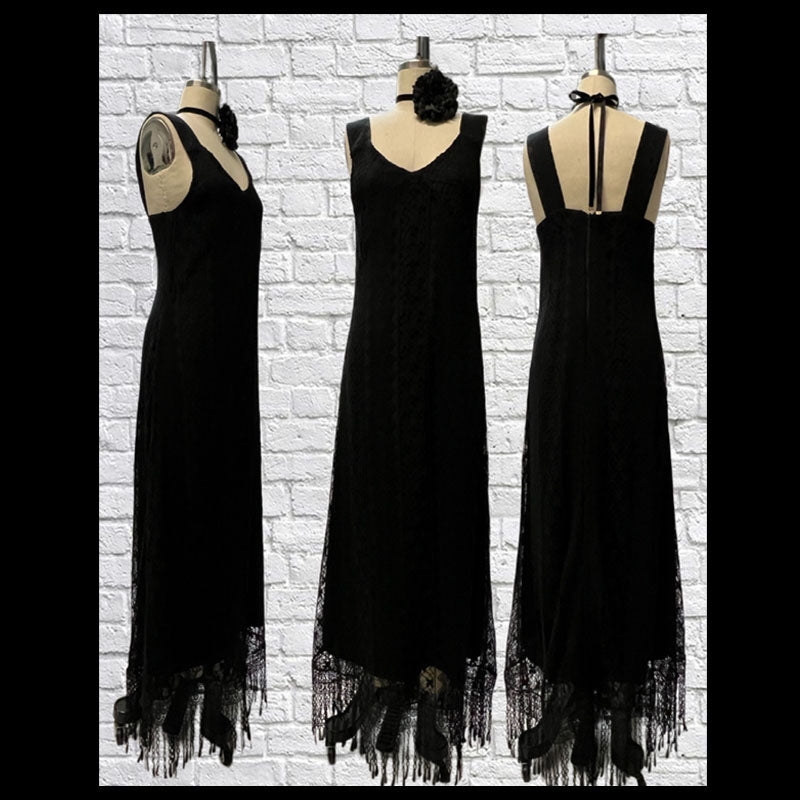 Adeline Slip Dress - Black Lace