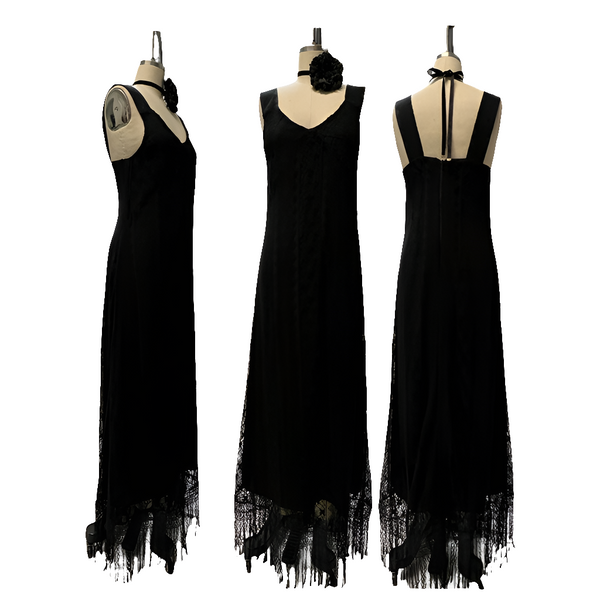 Adeline Slip Dress - Black Lace