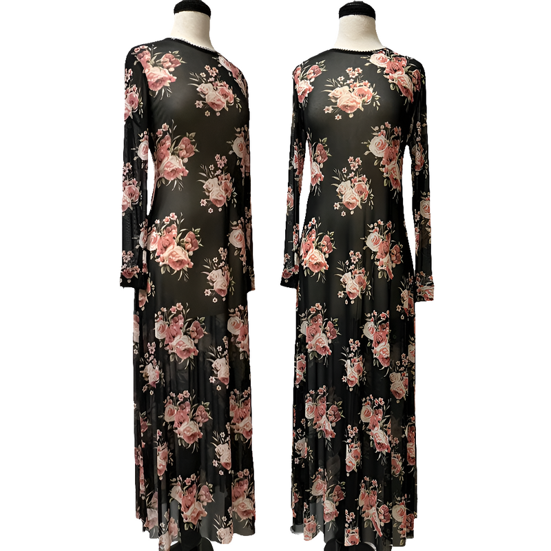 Poppy Dress - Sheer Floral – Blackbird Studios Canada
