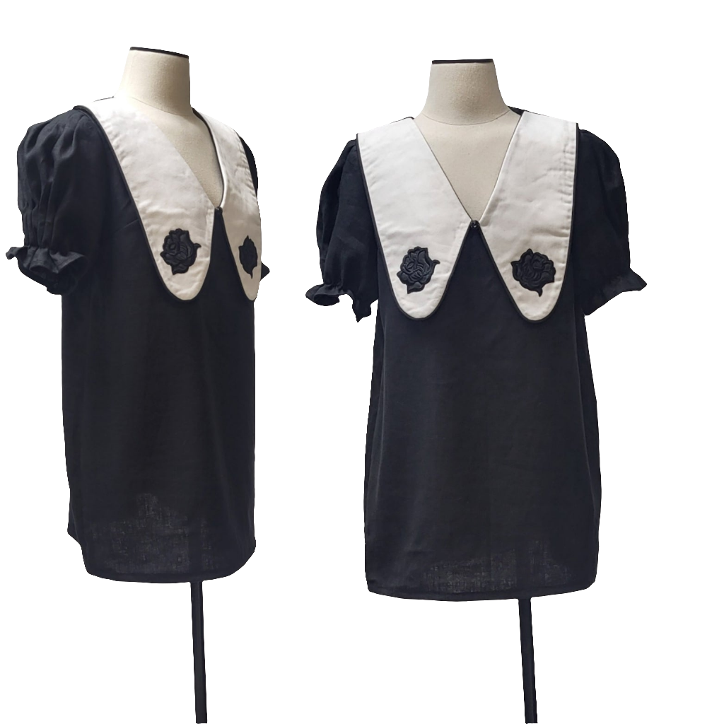 Natalie Mini Dress - Black Linen