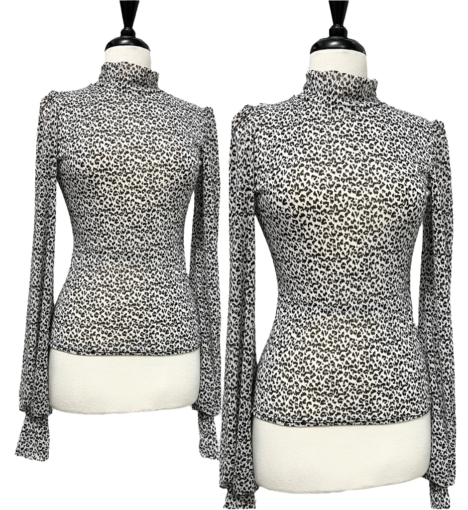 Abby Top- Sheer Leopard Print